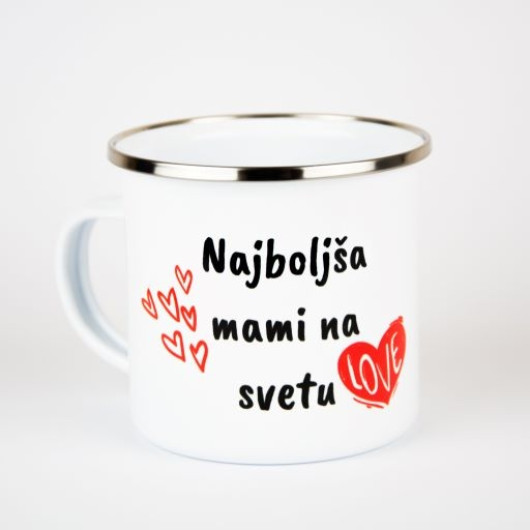 Emajlirani lonček z napisom MAMI