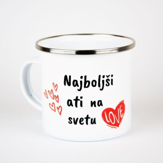 Emajlirani lonček z napisom ATI